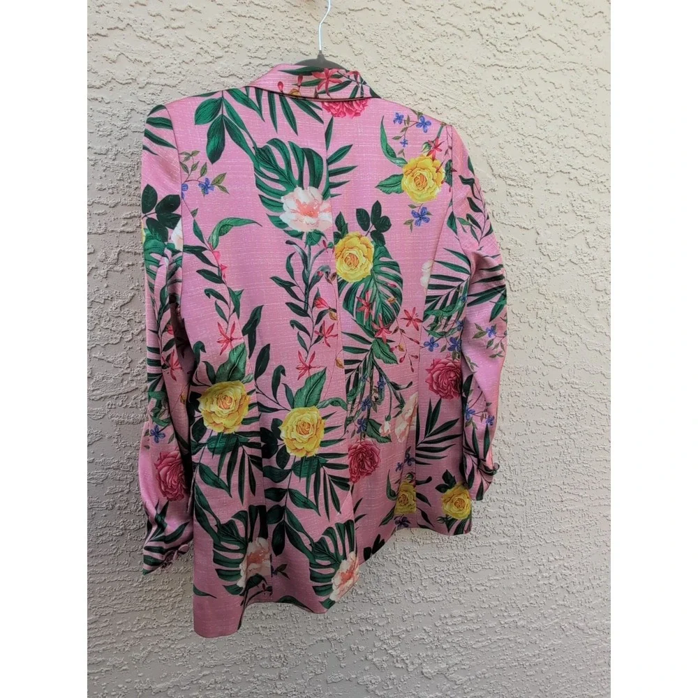 Rachel Zoe Pink Floral Blazer Small - Picture 9 of 9